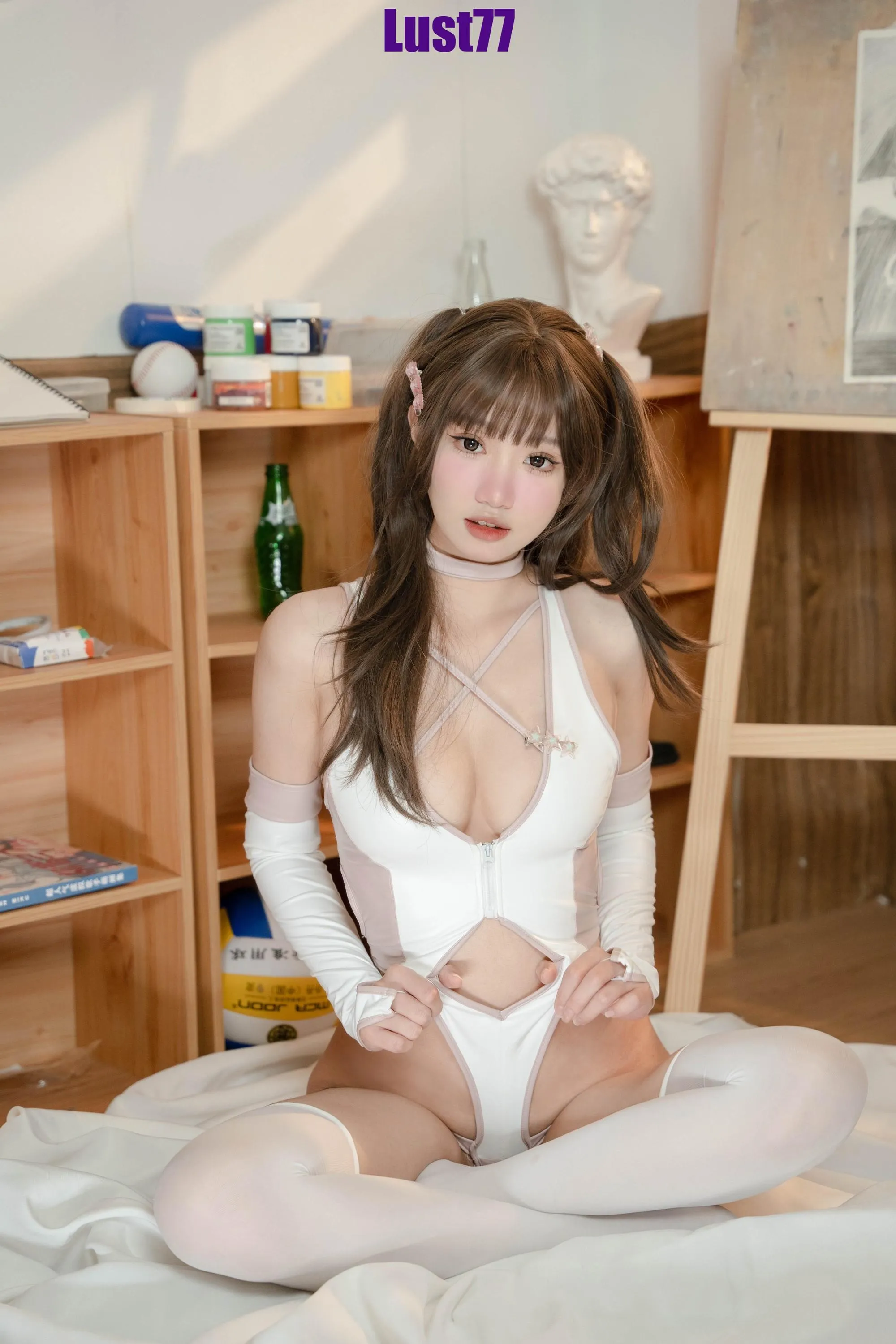 柒柒要乖额 – NO.047 粉色泳衣 [77P]插图5